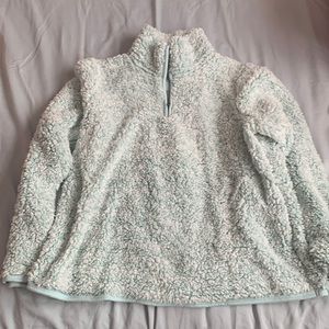Teal Fluffy 1/4 Zip Pullover
